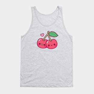 Cute Pair Of Red Cherries Tank Top